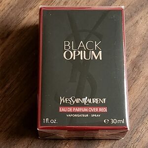 Yves Saint Laurent Black Opium Eau de Parfum Over Red